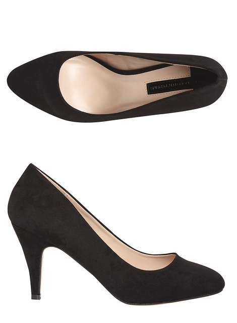 'Claudia' Black Workwear Court Shoes